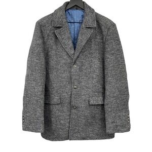Jingpinfushi Men's Wool Blend Coat Fashion Grey M Knit Classic Sports Coat